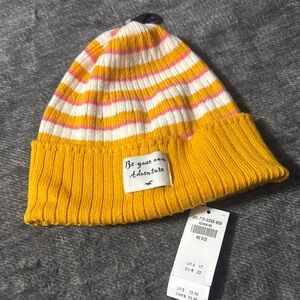 Hollister Striped Yellow and Pink Beanie